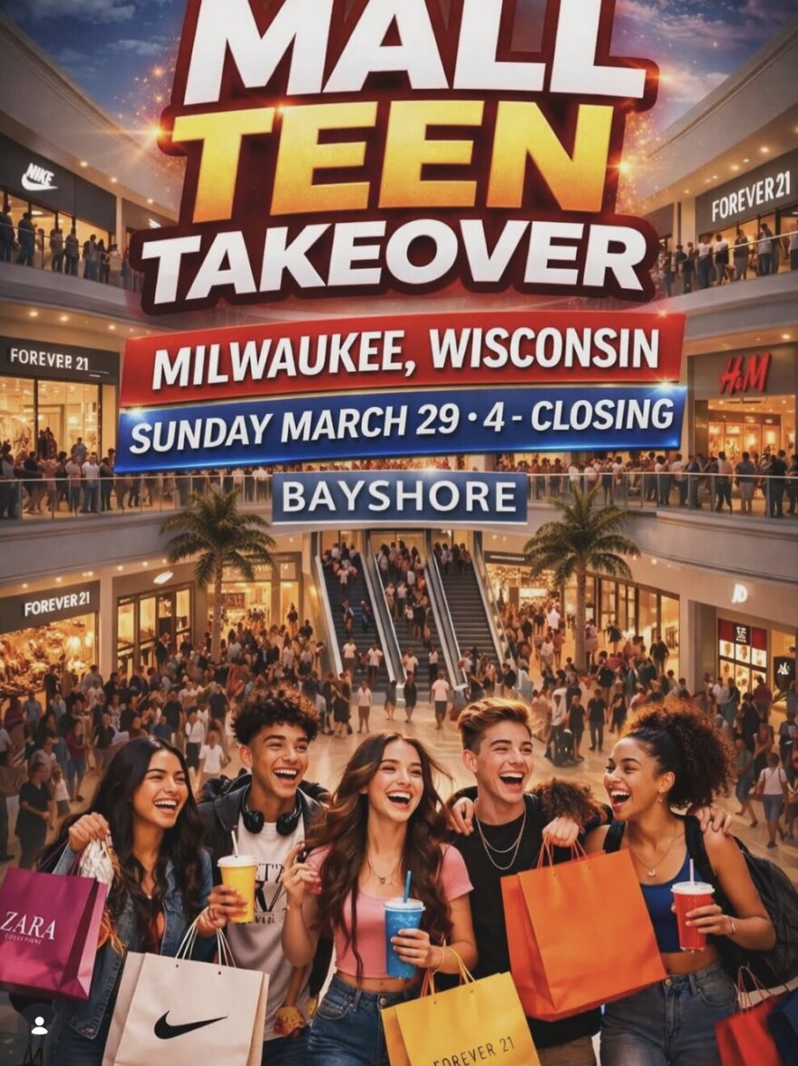 A flyer advertising a teen takeover at Bayshore Mall was posted by the Instagram account "takeoverrsss" on March 25, 2026.