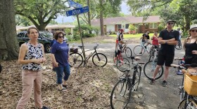 Cyclists participate in a recreational bike ride in Baton Rouge on May 4, 2024.