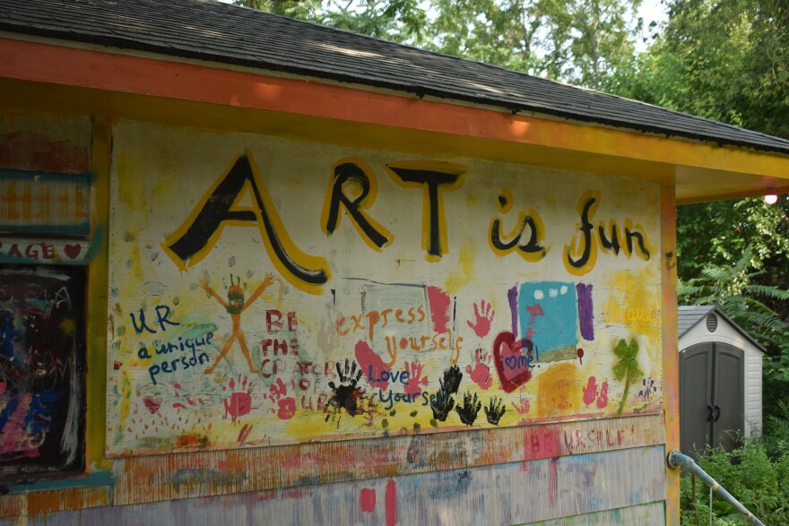 The Art Garage behind Abigail Larrison's home at 800 W. Thrush is where the idea for the Community House Network was born.