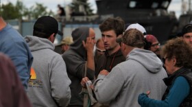 a group of people outside