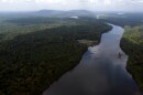 The Essequibo River flows through a crossing 