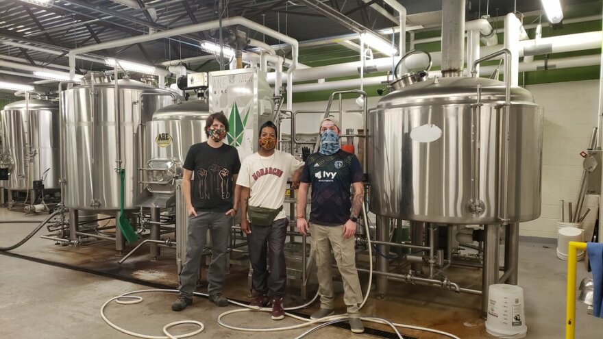 As part of the collaboration with Crane Brewing Company, artist Kemet Coleman visited the brewery and pitched some hops into the brew kettle. He also helped can the new 'Black is Beautiful' imperial stout.