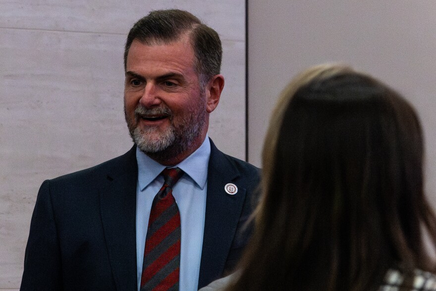 Texas Tech University System Chancellor Brandon Creighton at the board of regents meeting on May 7, 2026.