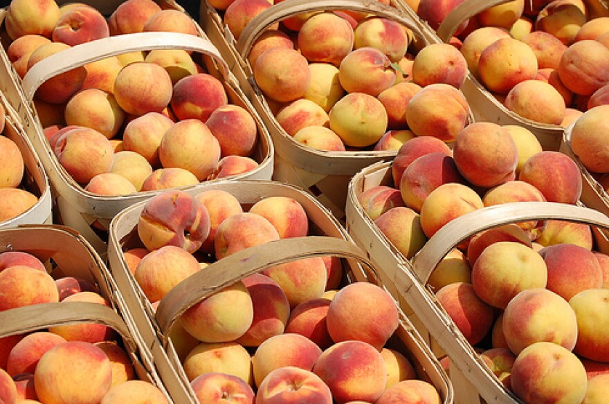 Peaches for sale.