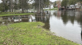 Flooding covering decks in Tuscora Township on April 28, 2026.