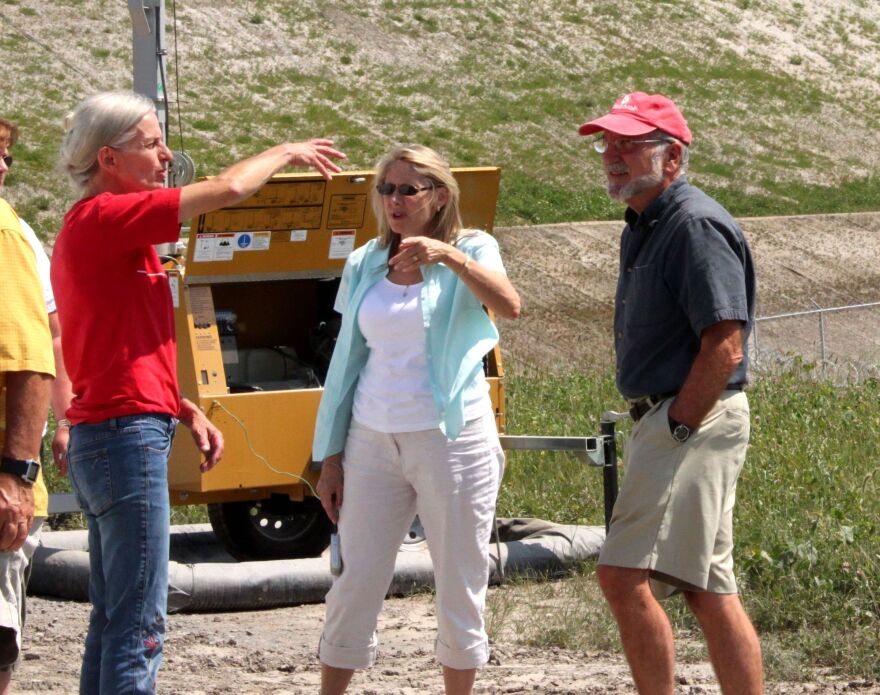 Tompkins County legislator Carol Chock (center) visits a Pennsylvania drilling site to learn how the industry affects communities. One year later, she says she had "no clue" how much work preparing for fracking would be.