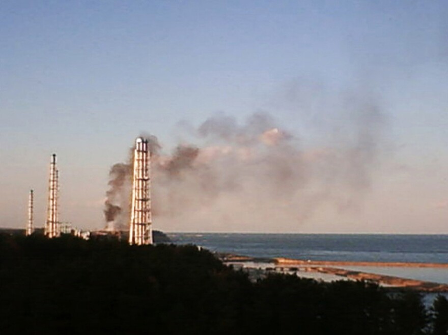 Black smoke billows from the crippled Fukushima Dai-ichi nuclear power plant on March 22.