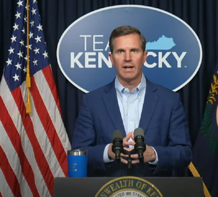 Governor Andy Beshear announcing his plan to ask for federal aid for Kentucky flood survivors