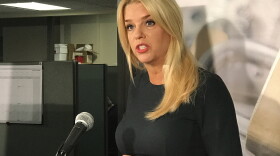 Florida Attorney General Pam Bondi addresses price-gouging complaints during a press conference Wednesday in Tallahassee. (Joe Reedy/AP)