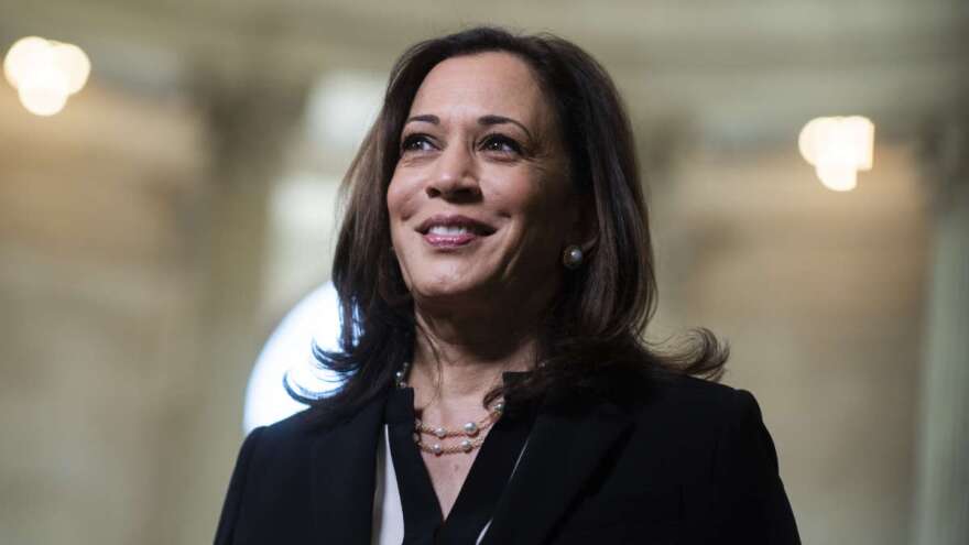 UNITED STATES - JUNE 24: Sen. Kamala Harris, D-Calif., is seen after an interview in Russell Building on Wednesday, June 24, 2020. (Photo By Tom Williams/CQ-Roll Call, Inc via Getty Images)