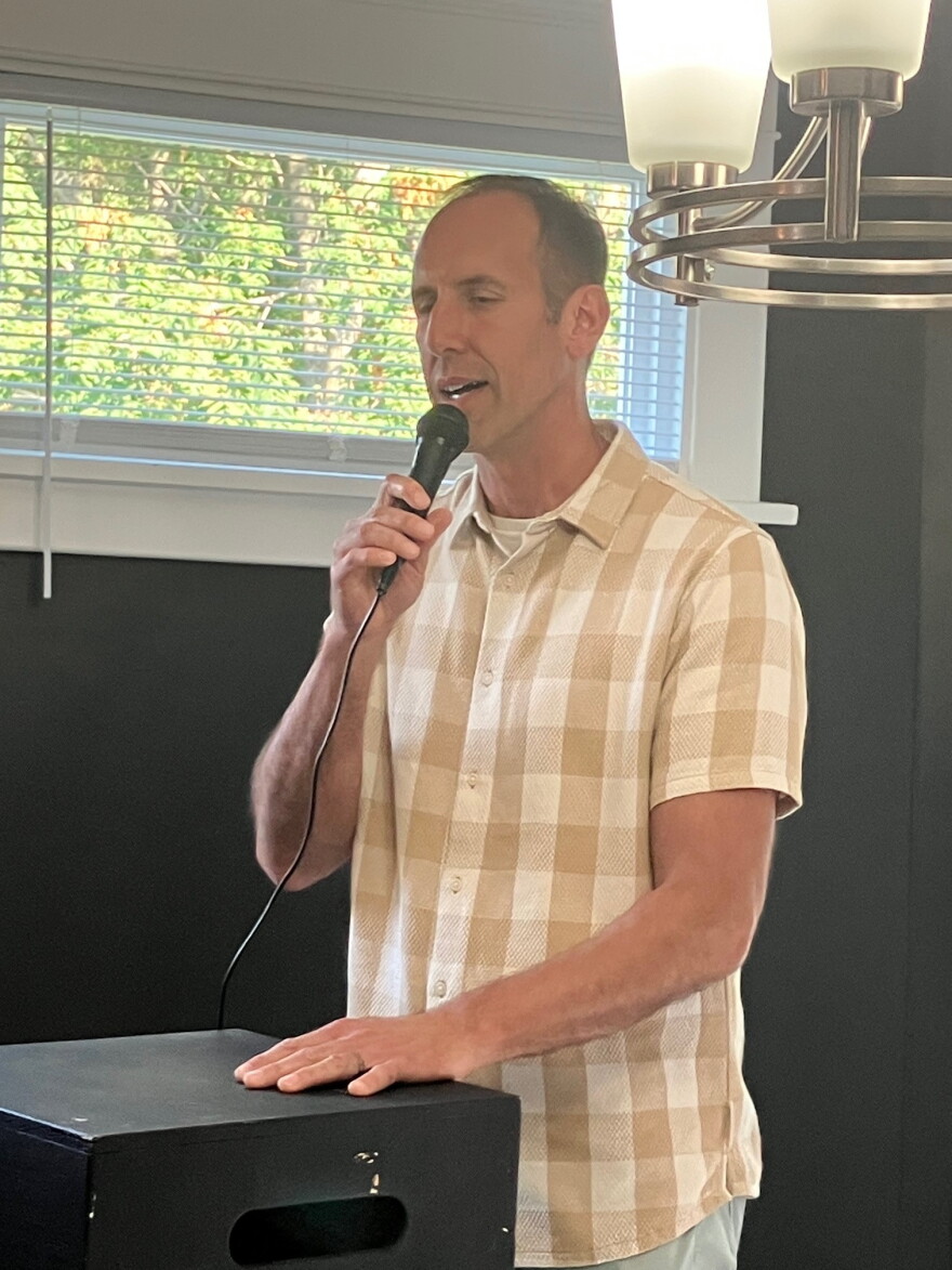 Bruce Berger, Davenport's director of community and economic development, spoke at Tuesday's open house.