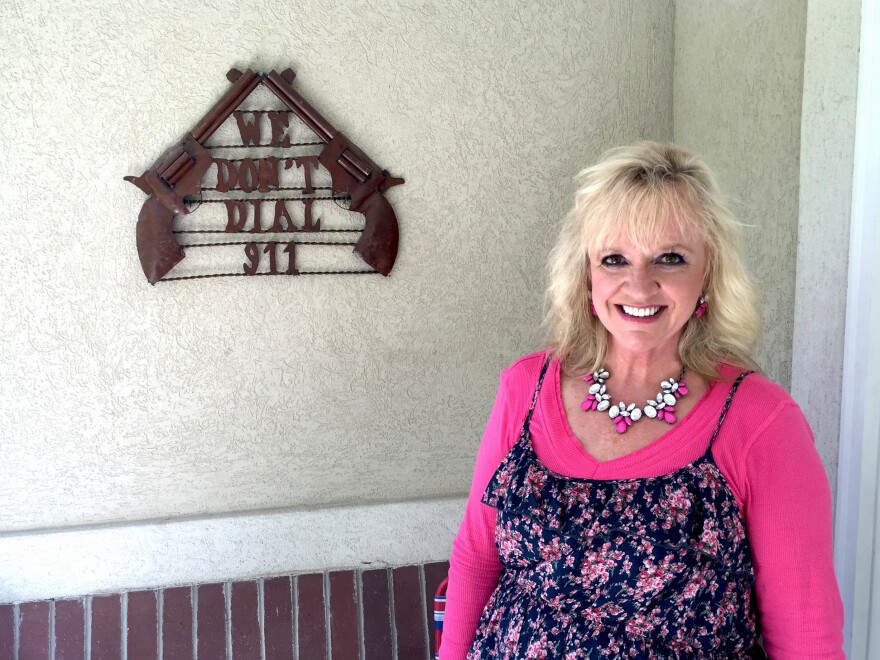 Janalee Tobias, a local precinct chair and self-described proud "Trump Mormon," admires the presumptive Republican nominee for his recent statements on gun rights.