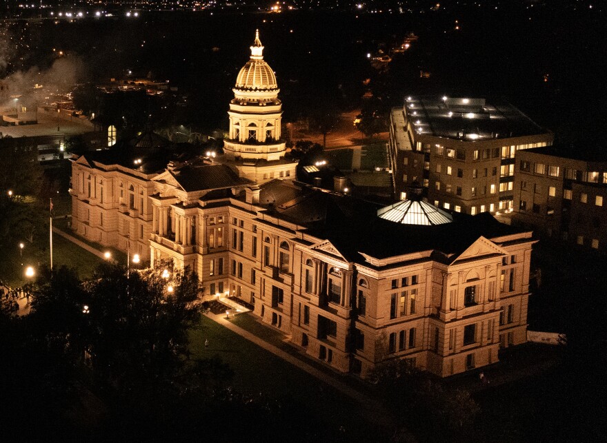 Wyoming State Capital at night