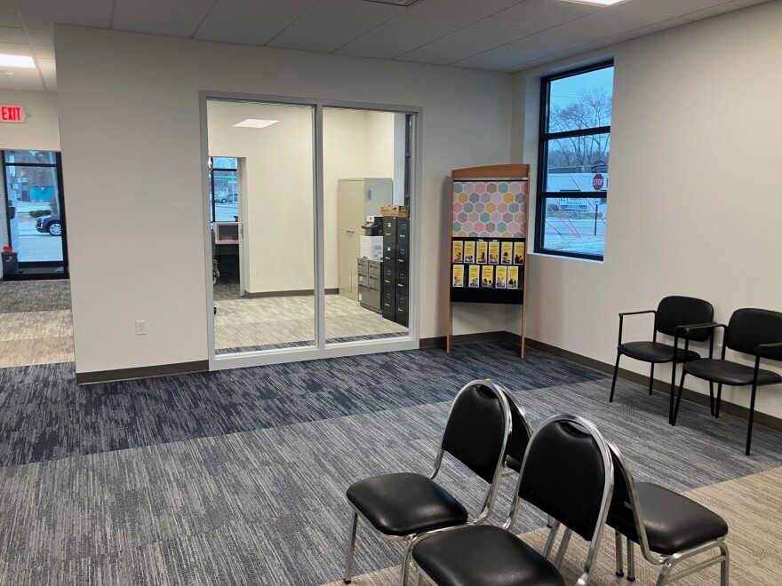 The waiting area near the public entrance to EveryChild in downtown Rock Island.
