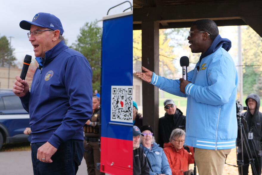 Wisconsin Gubernatorial Candidates Tom Tiffany and David Crowley campaign in Rhinelander the week of October 26.