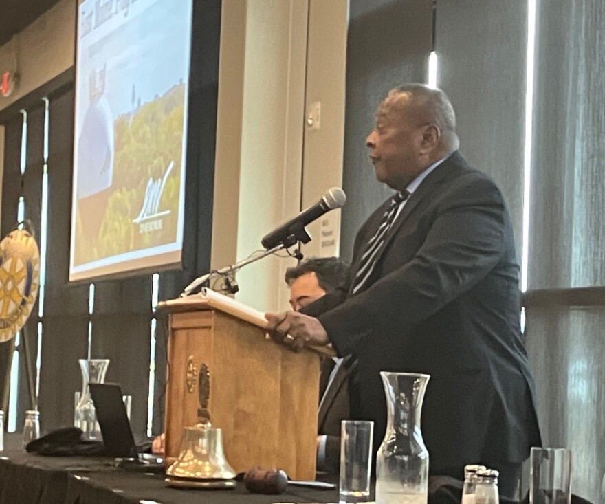 East Moline Mayor Reggie Freeman gives his annual "State of the City" address Thursday, March 26, 2026 at the Bend Event Center.