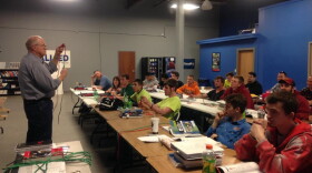 Apprentices taking a class with the Central Indiana Independent Electrical Contractors.