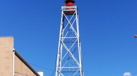 A siren blares daily at noon and at 6 p.m. in Minden, Nev.