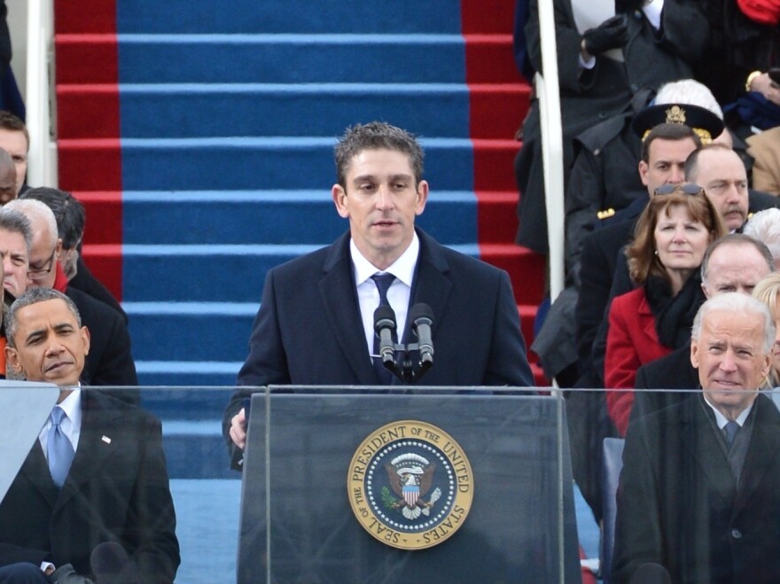 Richard Blanco reads his poem "One Today" during President Obama's second inaugural, on Jan. 21.