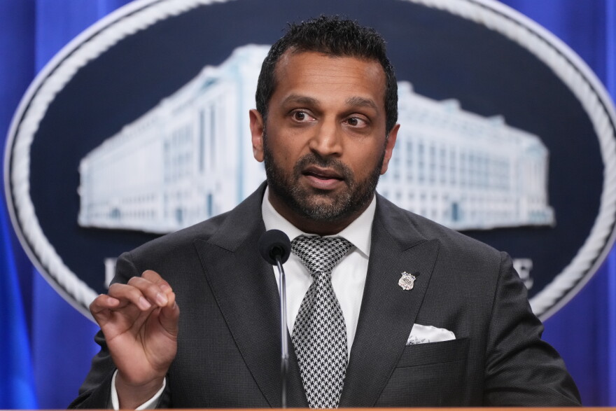 FBI Director Kash Patel speaks during a news conference at the Justice Department, Tuesday, April 21, 2026, in Washington. (AP Photo/Jacquelyn Martin)