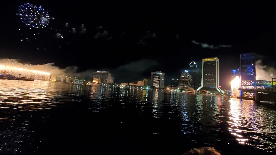 Pictured is the fireworks display that took place immediately following the 2019 Downtown Jacksonville boat parade.