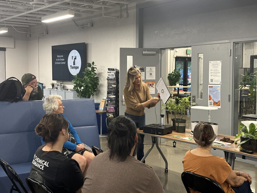 Kelly Hedberg is teaching a class about hydroponic farming