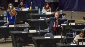 House Speaker Michael Madigan is pictured on the floor of the Bank of Springfield Center on Friday, Jan. 8, 2021.