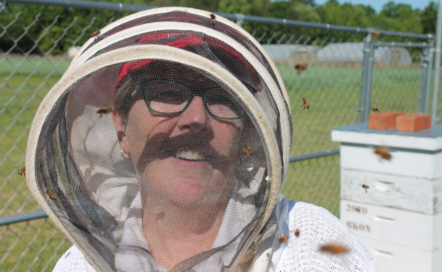 Beekeepers of the Neuse tend to their hives/colonies of honeybees in Goldsboro.