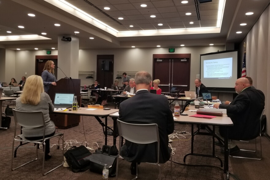 The State Department of Education presented new test security changes to the State Board of Education at its August meeting.