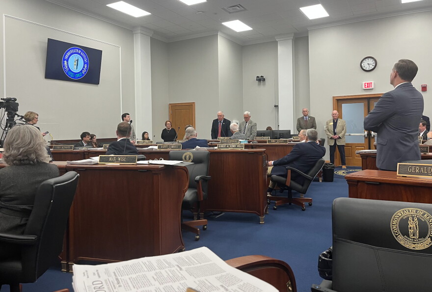 Rep. John Blanton, R-Salyersville, delivers articles of impeachment against Judge Julie Goodman to the Kentucky Senate March 24, 2026.