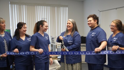 Students and educators in the new Licensed Practical Nursing program at Penn State celebrated with a ribbon cutting on Thursday afternoon. There are currently 13 students in the program, which takes 18 months to complete. 