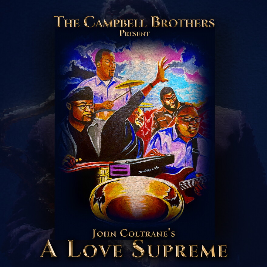 The album cover of "The Campbell Brothers Present: John Coltrane’s A Love Supreme."