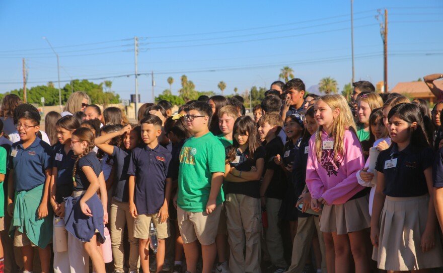 Present and future DVMS Dragons watched on with glee as ground was broken on the site of the future DVMS campus.