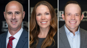 Bedford's assistant city manager and chief financial officer, Caryn Riggs (center), is passing the reins to Mark Long (left) and Brady Olsen (right).