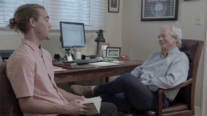 Tracy Upchurch (right) with a student (left) at Flagler College.