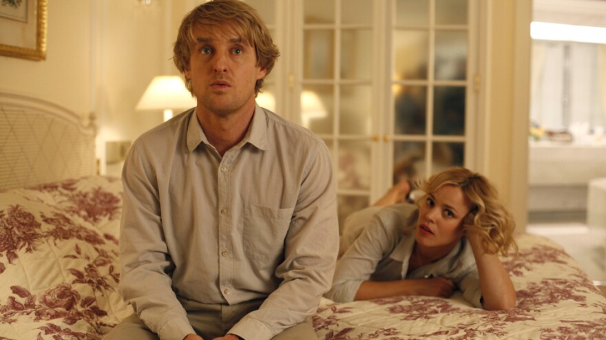 <strong>'Midnight In Paris':</strong> Owen Wilson, playing the time-traveling hero Gil, wants to write novels instead of movies, much to the horror of his fiancee Inez, played by Rachel McAdams.