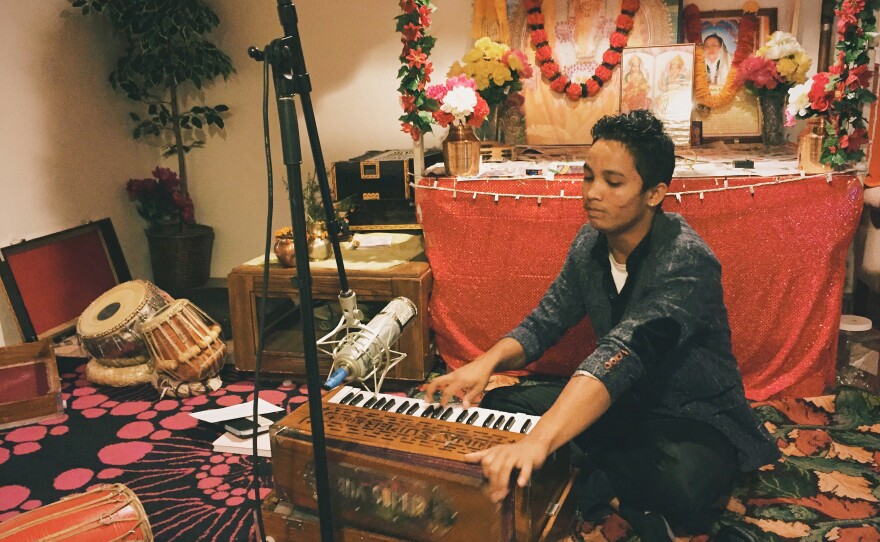 Nepalese Ajit Logun contributes harmonium to two Texas Room tracks