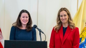 New Jersey Governor Elect Mikie Sherrill announcing the selection of Jennifer Davenport to be the next Attorney General of New Jersey while at Ruth Bader Ginsburg Hall in Newark, N.J. on Monday, Dec. 15, 2025.