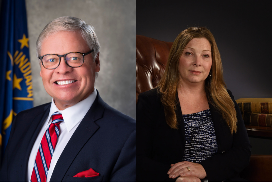 Indiana State Senator Ron Alting (left) and Elkhart County Prosecutor Vicki Becker (right)