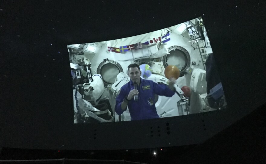 NASA astronaut Josh Cassada answers questions about life on the International Space Station in a Q&A with Rochester students on Friday.