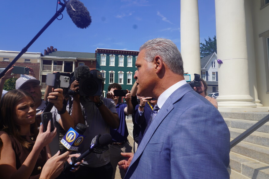 Michael DeRiso (right) is one of the attorneys for Paul Robinson, who state prosecutors accuse of trying to hide evidence in the cocaine trafficking investigation. DeRiso argues his client didn't know what was in his son's safe when he helped move it. Prosecutors say the safe contained money and cocaine. 