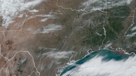 NOAA weather satellite image of Texas on Jan. 13, 2025 shows a mostly clear sky over the state