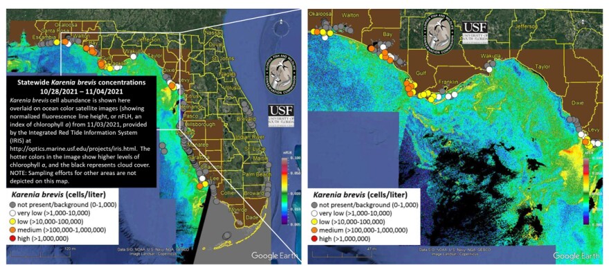 Map of red tide