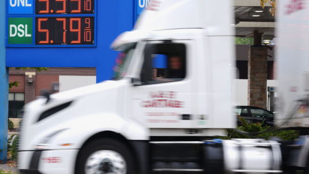 Diesel prices are displayed at a gas station, Friday, Sept. 4, 2026 in Minneapolis.