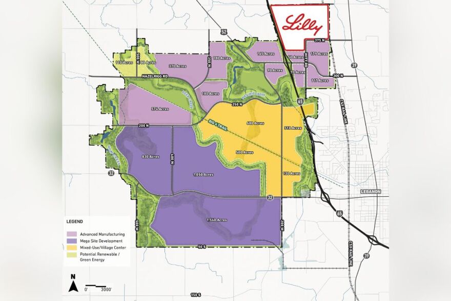 A proposed map of the LEAP Innovation District in Boone County, taken from the state website on May 14, 2025.