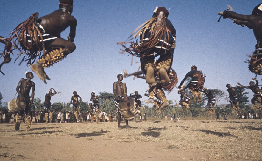 Irigwe dancers in 1959, Miangovillage, Jos Plateau, Nigeria.