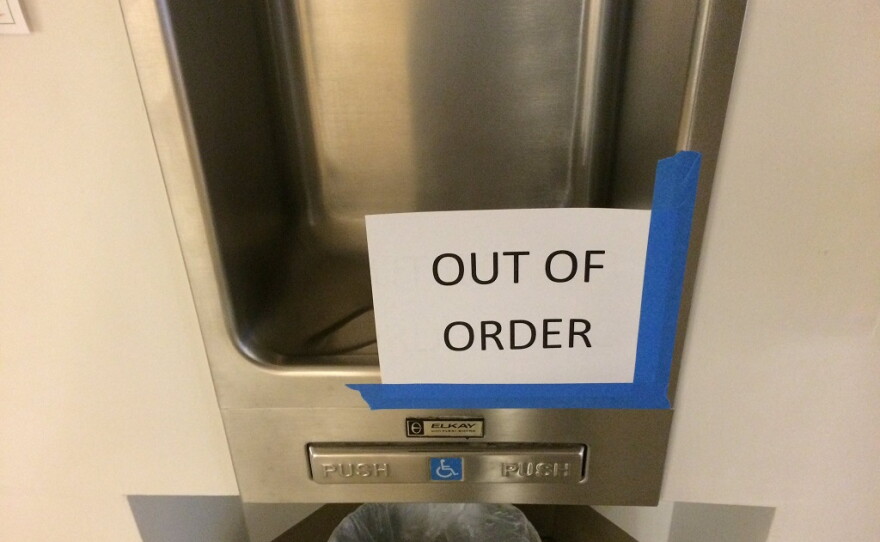 A water fountain at the UW Medical Center is off limits after the discovery of the Legionnaires' disease bacteria in part of the hospital.