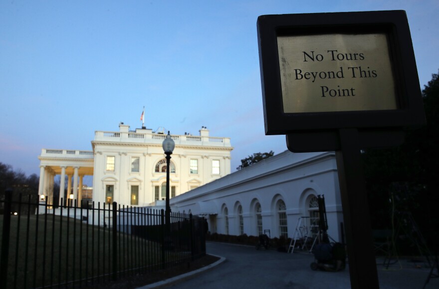 The White House last month at sunset.