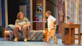 Netza Jimenez (left) and Cornelius Kittrell on stage