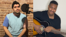 Brian Quijada and Nygel D. Robinson - screencap from "A DIOS" video - From the MEXODUS concept album about the Underground Railroad that led south to Mexico.